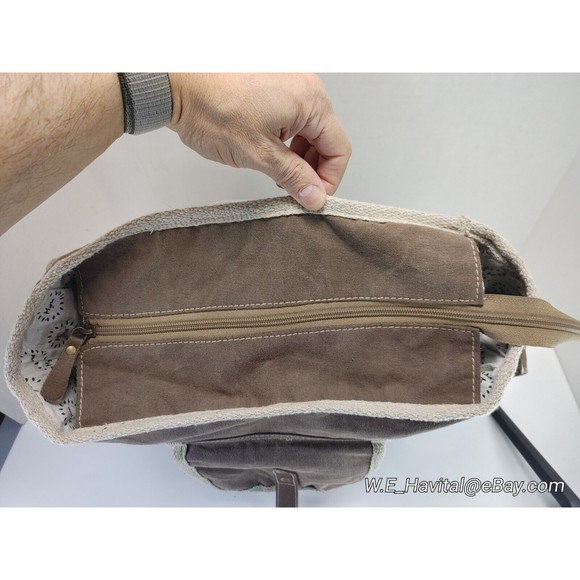 Myra Bag Brown and Cream Tote - Picture 5 of 16